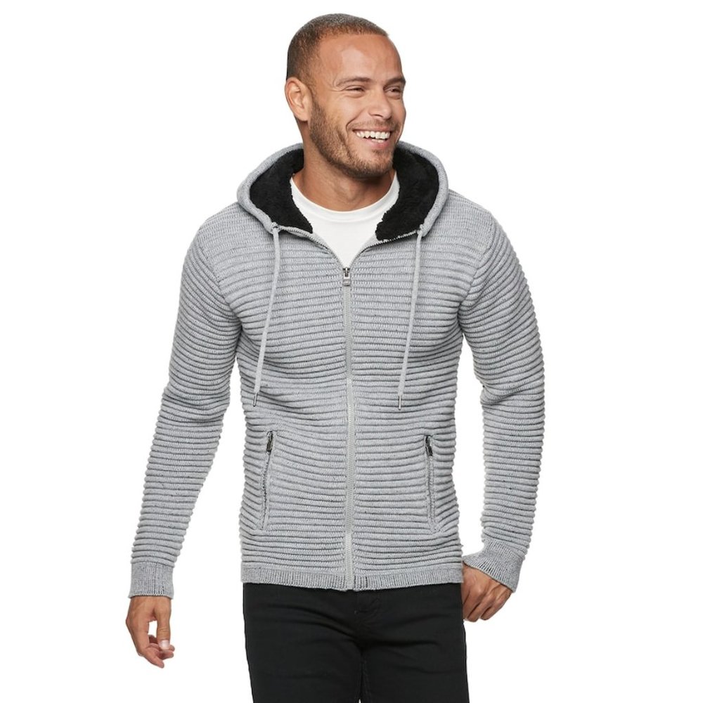 Xray Zip Moto Sweater with Hood